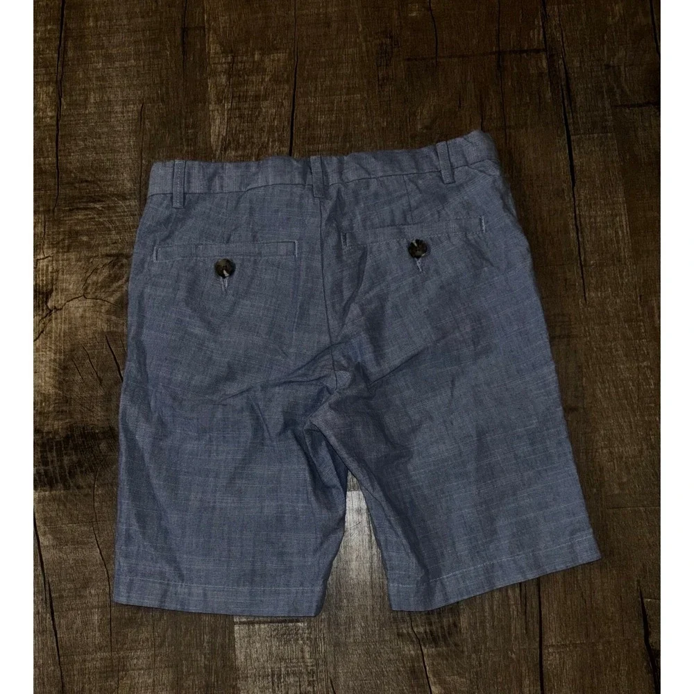 H&M Boys Blue Linen Blend Chino Shorts Size 7-8Y Dress Shorts Light Blue‎